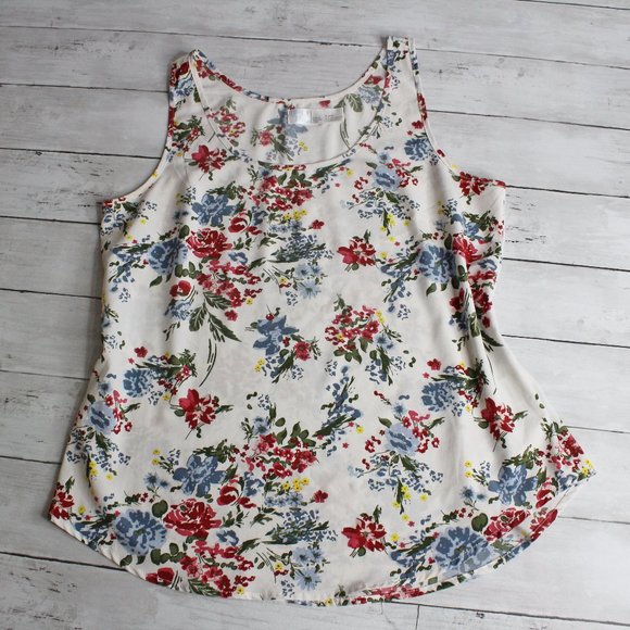 Time and Tru Women's Sleeveless Silky Floral Tank Top Size S - Picture 1 of 4
